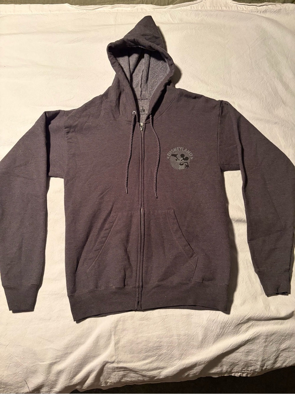 Disney Men's Zip-Up Hoodie Sweatshirt - Dark Gray